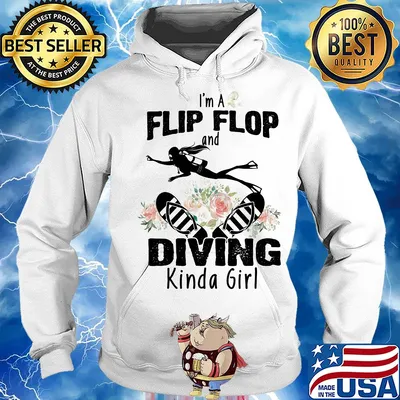 Flower I'm a flip flops and diving kinda girl s Hoodie