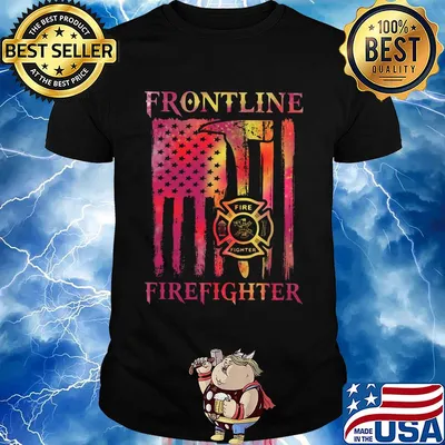 Frontline Firefighter American flag veteran shirt