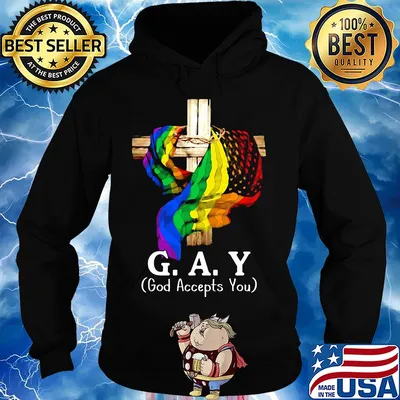 Gay god accepts you jesus american flag lgbt s Hoodie