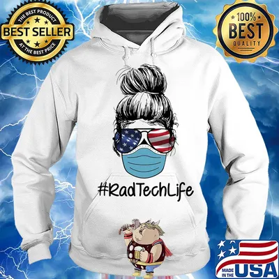 Girl rad tech life american flag covid-19 s Hoodie
