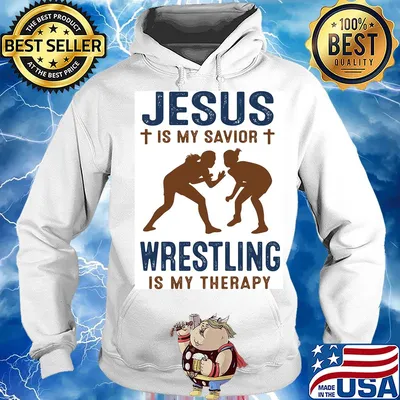 Girls Jesus is my savior wrestling is my therapy s Hoodie
