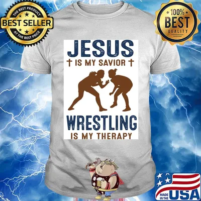 Girls Jesus is my savior wrestling is my therapy shirt