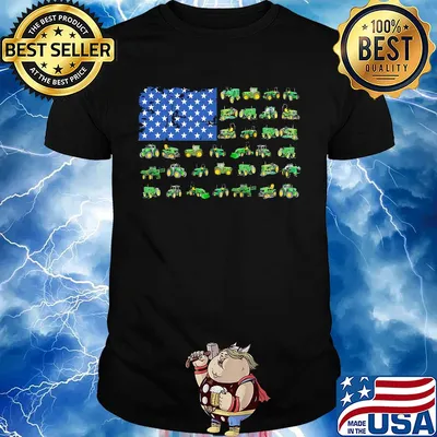 Green trucks american flag shirt