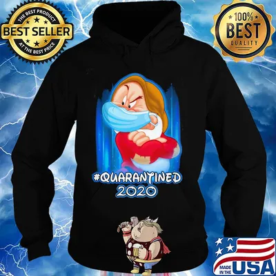 Grumpy quatantined 2020 Disney mask Covid-19 s Hoodie