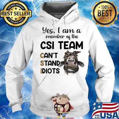 Heifer yes i am a member of the csi team can’t stand idiots s Hoodie