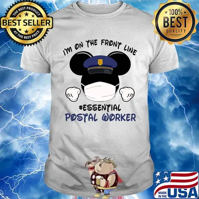 I'm on the front line #essential postal worker Mickey Mouse shirt