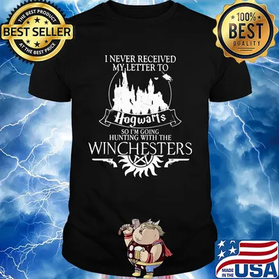I never received hogwarts so I'm going hunting with the winchesters shirt