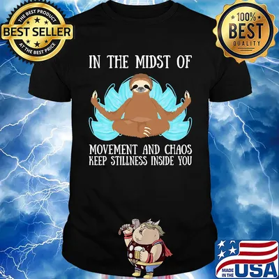 In the midst of movement and chaos keep stillness inside of you sloth shirt