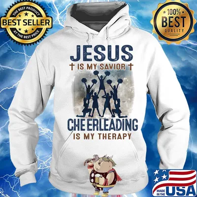 Jesus is my savior cheerleading is my therapy s Hoodie