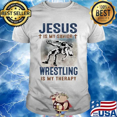 Jesus is my savior wrestling is my therapy shirt