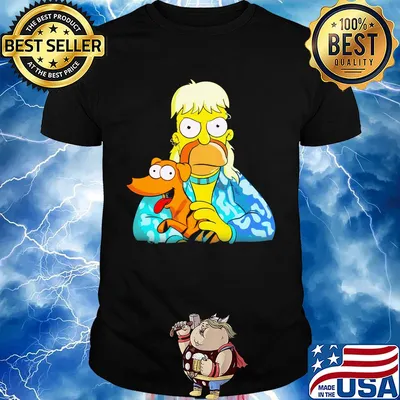 Joe exotic tiger king bart simpson dog santa’s little helper shirt