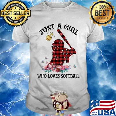 Just a girl who loves softball flower shirt