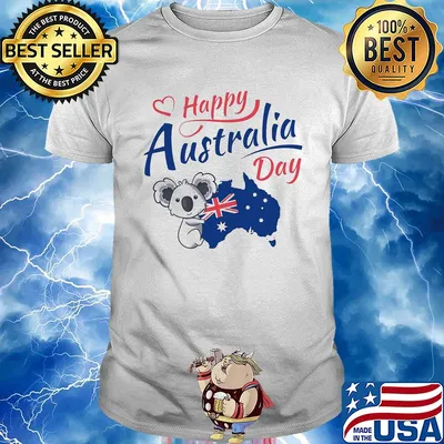 Koala happy australia day australian flag shirt