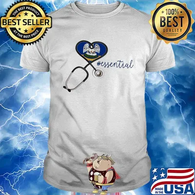 Louisiana state flag stethoscope essential heart shirt