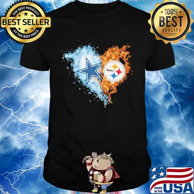 Love dallas cowboys vs pittsburgh steelers water fire shirt