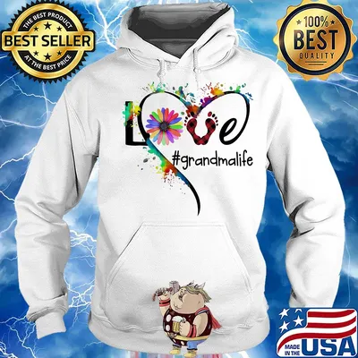 Love grandma life flower paw people color s Hoodie