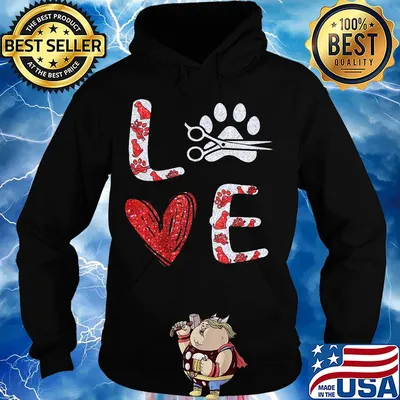 Love hair stylist paws heart diamond s Hoodie