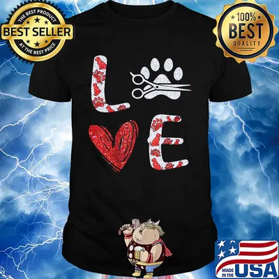 Love hair stylist paws heart diamond shirt