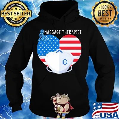 Love massage therapist heart American flag mask covid-19 s Hoodie