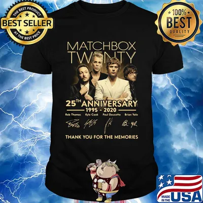 Matchbox twenty 25th anniversary 1995-2020 signatures thank you for the memories shirt