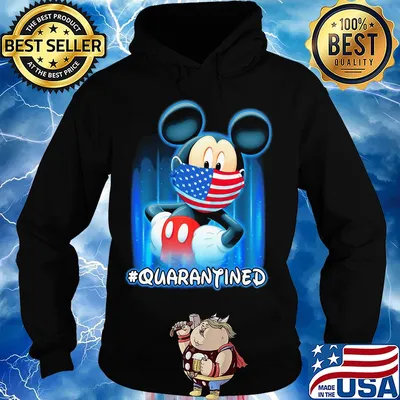 Mickey mouse quarantined American flag mask Disney s Hoodie