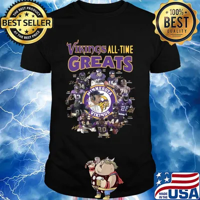 Minnesota vikings all-time greats alan page randymoss carl eller signatures shirt