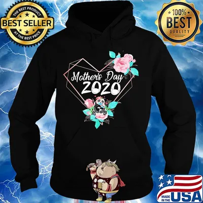 Mother's day 2020 mask heart panda flower s Hoodie