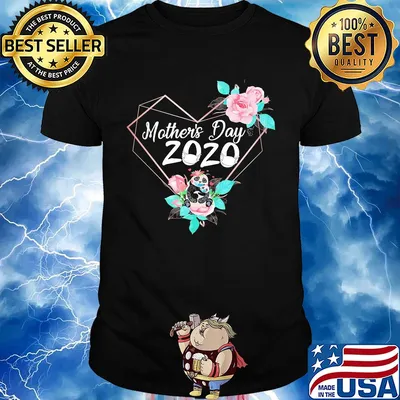 Mother's day 2020 mask heart panda flower shirt