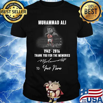Muhammad ali 1942-2016 signature thank you for the memories to your name shirt