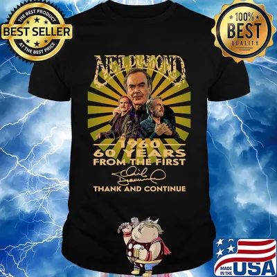 Neil diamond 1960 60 years from the first signature thanks and continue shirt