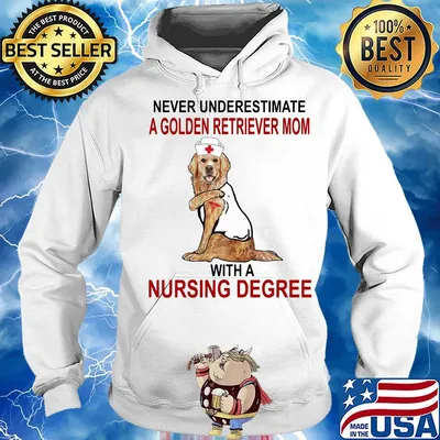 Never underestimate a golden retriever mom with a nursing degree Dog tattoo s Hoodie