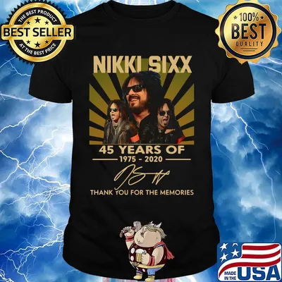 Nikki sixx 45 years of 1975-2020 signature thank you for the memories shirt