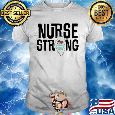 Nurse strong state illinois flag map mask covid-19 shirt