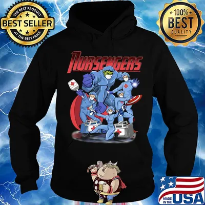 Nursengers hulk thor wonder woman caption s Hoodie