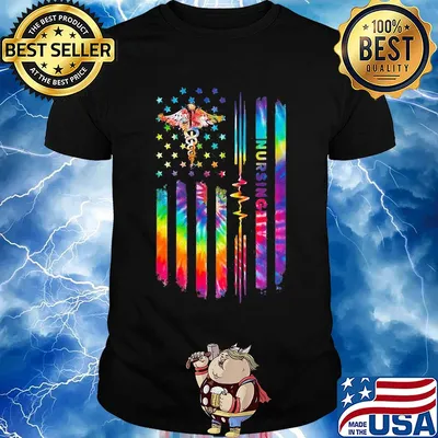 Nursing American flag veteran color shirt