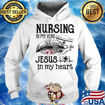 Nursing in my veins Jesus in my heart cross flower s Hoodie