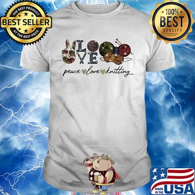 Official peace love knitting shirt