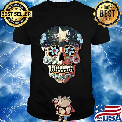 Official texas sugar skull star shirt