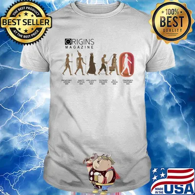 Origins magazine prehistoric african man kemetic spiritual afro asiatic noble colonized enslaved self seeking tomorrow's diasporan man shirt