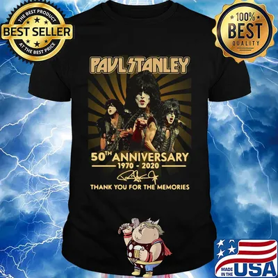 Paul Stanley 50th anniversary 1970-2020 signature thank you for the memories shirt