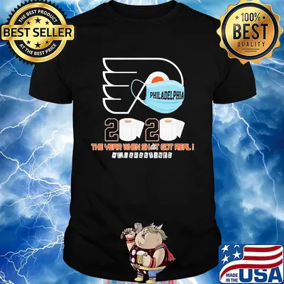 Philadelphia flyers hockey 2020 the year when shit got real quarantined toilet paper mask covid-19 shirt