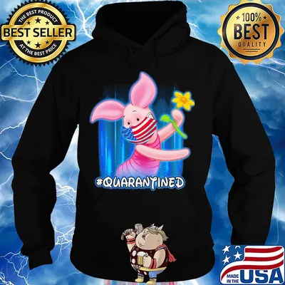 Piglet quarantined American flag mask Disney s Hoodie