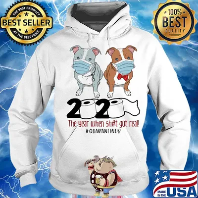 Pitbull 2020 the year when shit got real quarantined toilet paper covid-19 s Hoodie