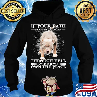 Pitbull if your path demands you walk through hell walk as if you own the place s Hoodie