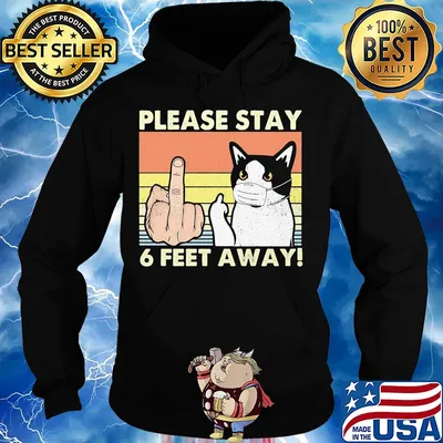 Please stay 6 feet away Cat vintage s Hoodie