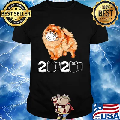 Pomeranian mask 2020 toilet paper shirt