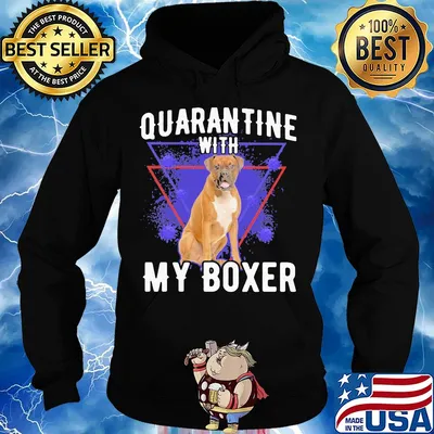 Quarantine with my boxer covid-19 s Hoodie