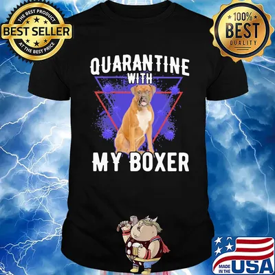 Quarantine with my boxer covid-19 shirt