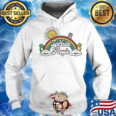 Rainbow bear I hate people s Hoodie