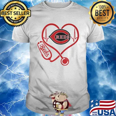 Reds MLB stethoscope hearbeat shirt
